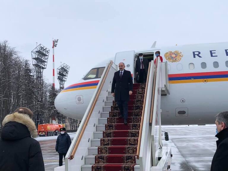 Le Premier ministre arménien Nikol Pachinian en visite de travail en Russie est arrivé à Moscou