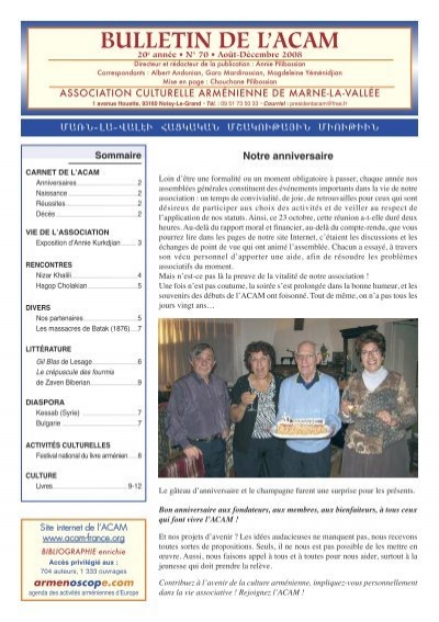 Fin des activités de l’ACAM