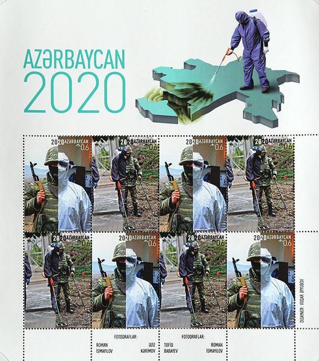 L’Azerbaïdjan a émis une série de timbres-poste représentant les Arméniens du Haut-Karabagh « nettoyés » chimiquement…