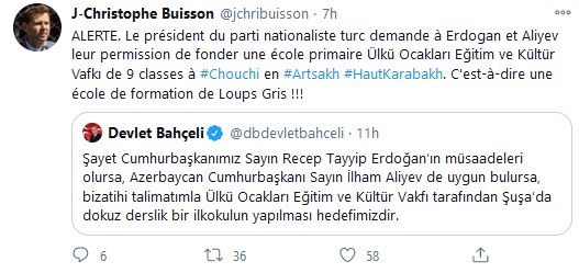 Le président du parti nationaliste turc demande à Erdogan et Aliyev leur permission