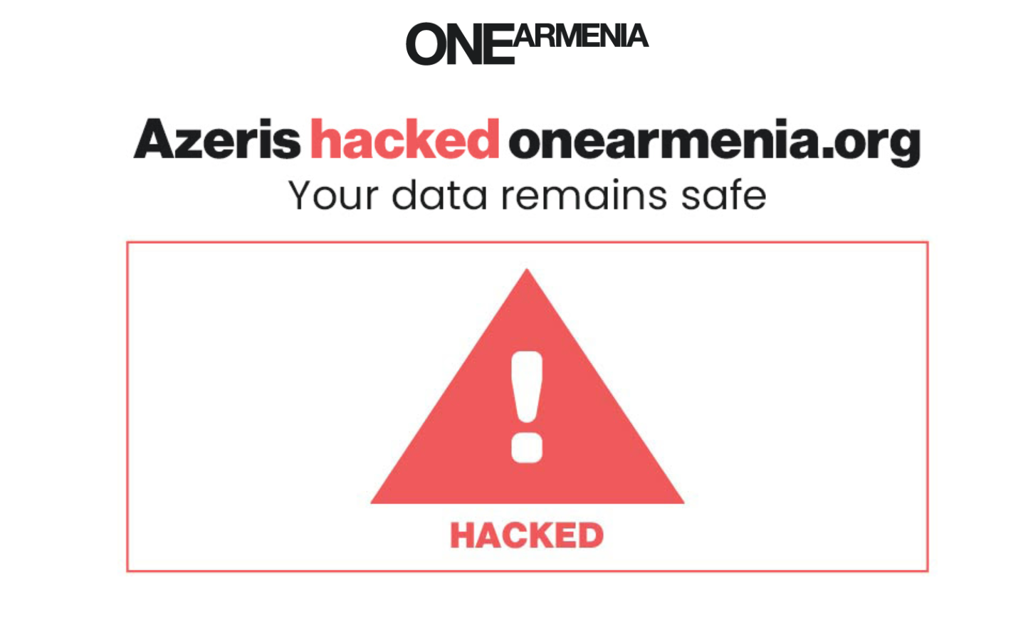 l&rsquo;ONG OneArmenia piratée