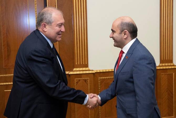 Le président arménien Armen Sarkissian a rencontré Edmon Maroukyan le leader du partie d’opposition « Arménie Lumineuse »