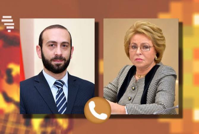 Ararat Mirzoyan a demandé l&rsquo;aide de Valentina Matvienko pour le retour des deux femmes captives