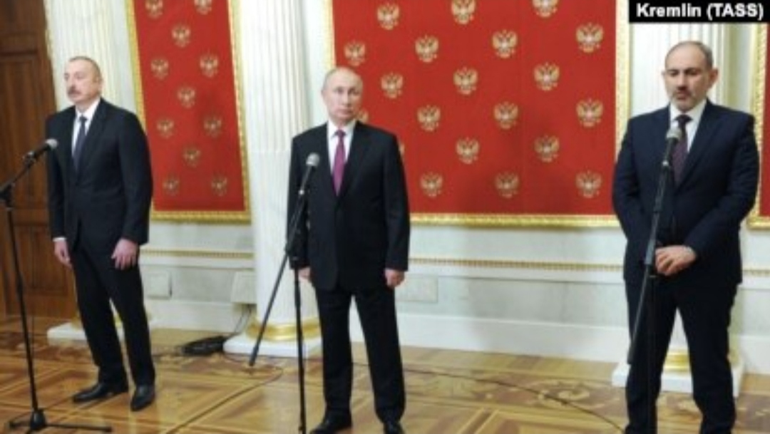 Discussions entre Poutine et Pachinian d&rsquo;une part, et Poutine et Aliev d&rsquo;autre part