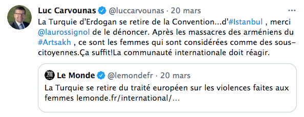 Luc Carvounas sur la Turquie : « Après les massacres des Arméniens du Artsakh, ce sont les femmes qui sont considérées comme des sous-citoyennes »