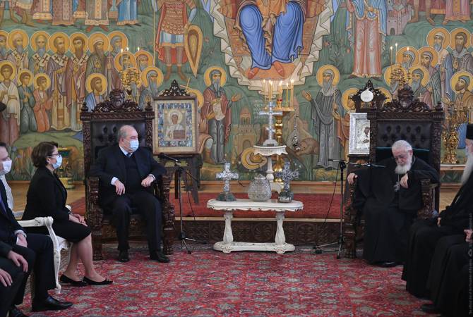 Le Président arménien Armen Sarkissian a rencontré Ilia II le Catholicos-Patriarche de toute la Géorgie