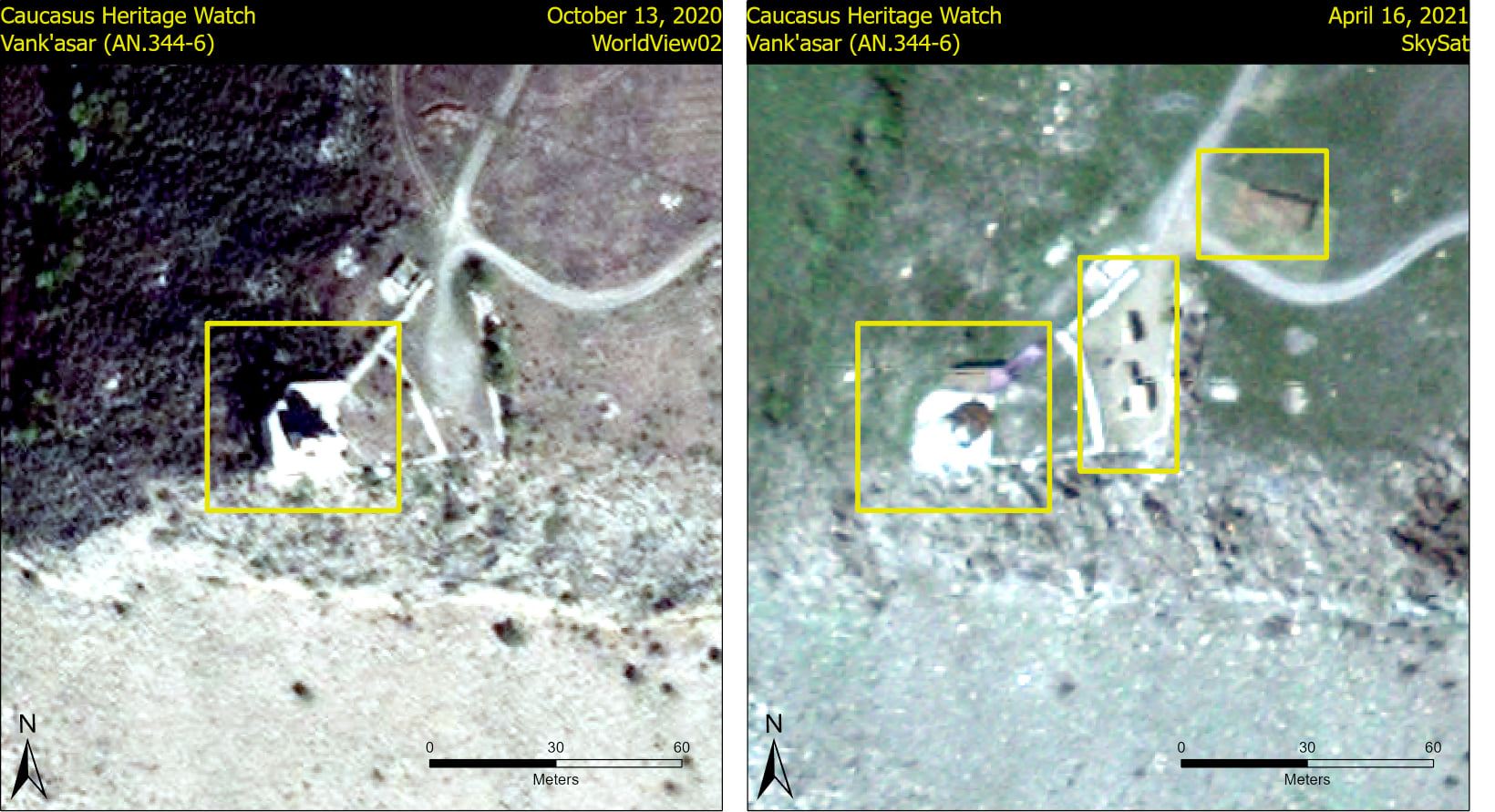 Caucasus Heritage Watch demande à l’Azerbaïdjan des informations sur les constructions près de l’église arménienne de Vankasar en zone occupée, près de Martakert