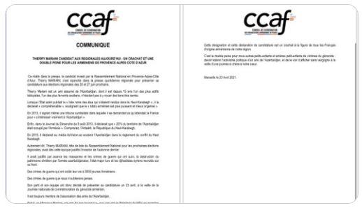 Communiqué du CCAF Sud