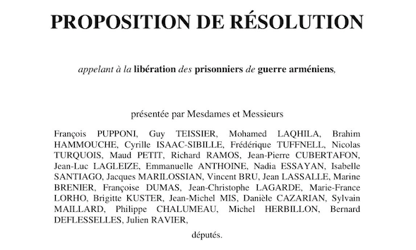 François Pupponi : « J’ai déposé une proposition de résolution pour appeler à la #libération immédiate des prisonniers de guerre arméniens »