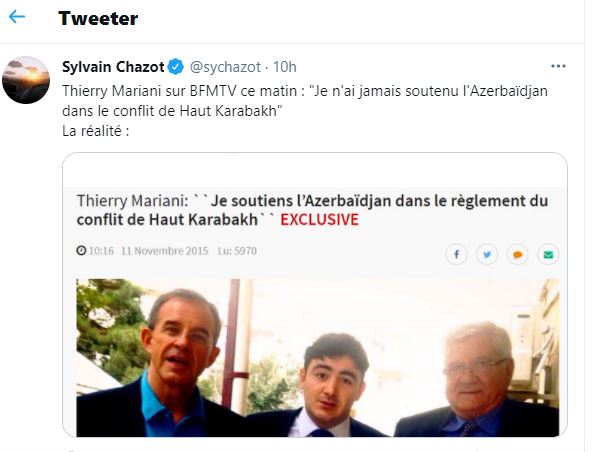 Réaction de Sylvain Chazot