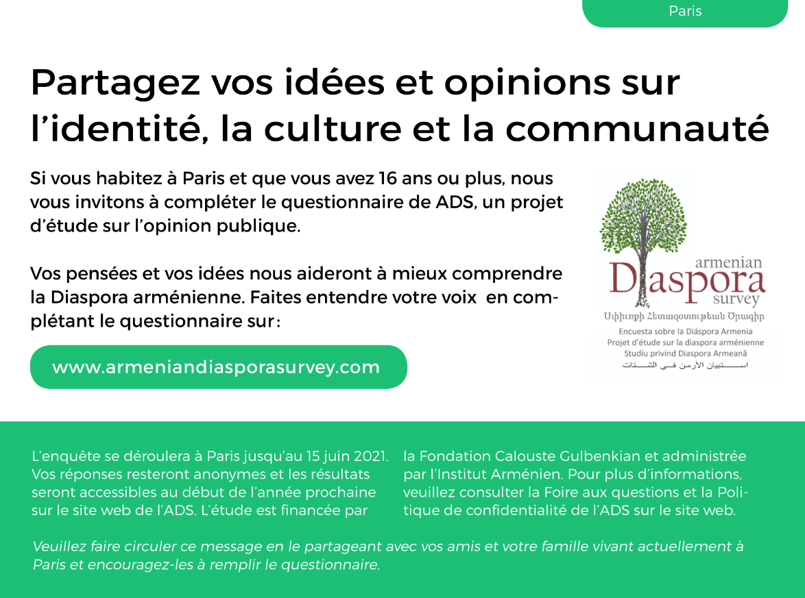 Enquête pour les Arméniens d&rsquo;Ile de France