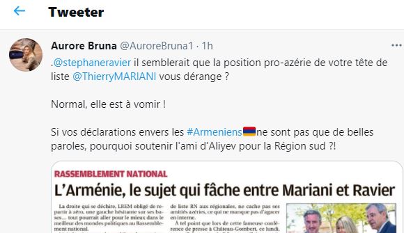 Aurore Bruna : Pourquoi soutenir l’ami d’Aliyev ?