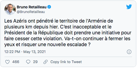 Bruneau Retailleau : Syunik, le président Macron doit prendre une initiative