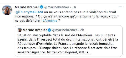 Réaction de Marine Brenier