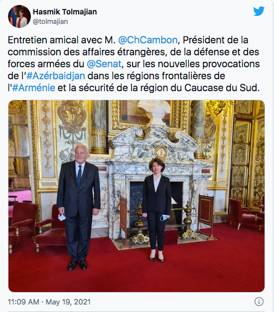 Hasmik Tolmadjian : rencontre amicale avec Christian Cambon