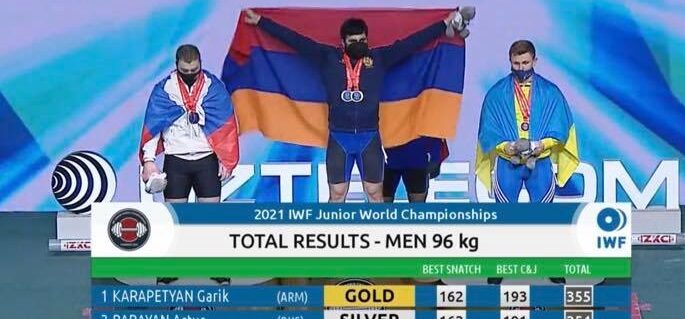 Garik Karapetyan (96 kg) sous les couleurs de l’Arménie est champion du monde junior d’haltérophilie