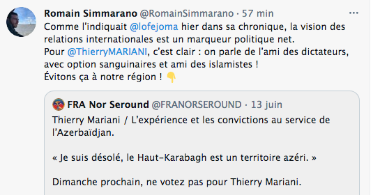Romain Simmarano réagit aux propos de Mariani