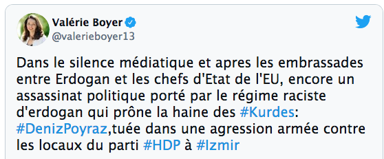 Soutien aux Kurdes de Valérie Boyer