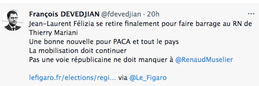 François Devedjian réagit à l’élection en PACA