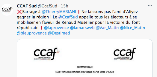 CCAF : Barrage à Thierry Mariani