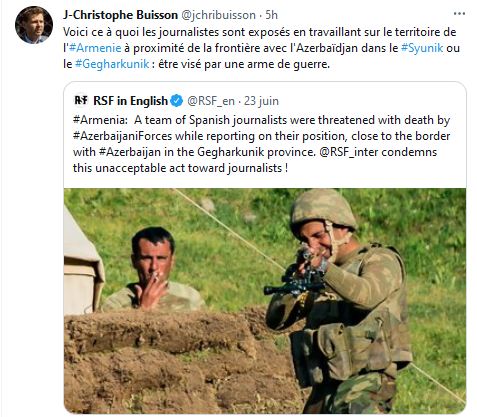 Voici ce à quoi les journalistes sont exposés en travaillant sur le territoire de l&rsquo;Arménie