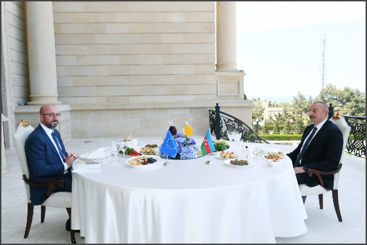 Intervention du président Charles Michel à l&rsquo;issue de sa rencontre avec le président azerbaïdjanais Ilham Aliyev, à Bakou