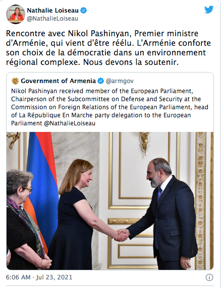 Nathalie Loiseau : nous devons soutenir l&rsquo;Arménie