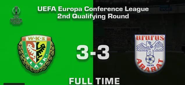 Śląsk – Ararat 3:3, UEFA Europa Conference League 2021/22  vidéo du match