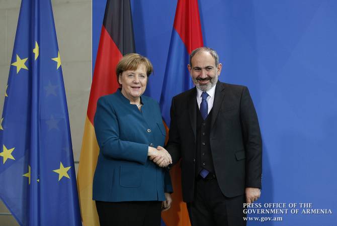 L&rsquo;Allemagne est prête à accompagner l&rsquo;Arménie sur la voie des réformes affirme Angela Merkel à Nikol Pachinian
