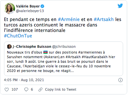 Valérie Boyer : l&rsquo;indifférence face aux turco-azéris