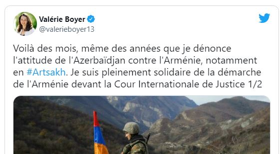 Valérie Boyer solidaire de l’Arménie