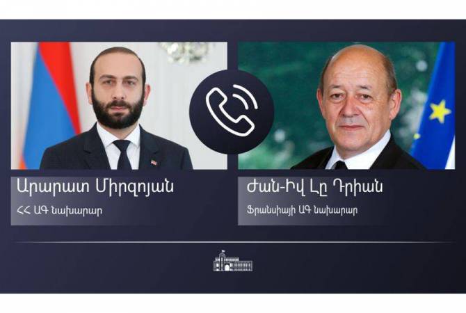Entretien téléphonique entre le chef de la diplomatie arménienne Ararat Mirzoyan et son homologue français Jean-Yves Le Drian