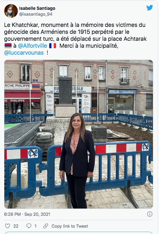Isabelle Santiago : le khatchkar d&rsquo;Alfortville place Achtarak
