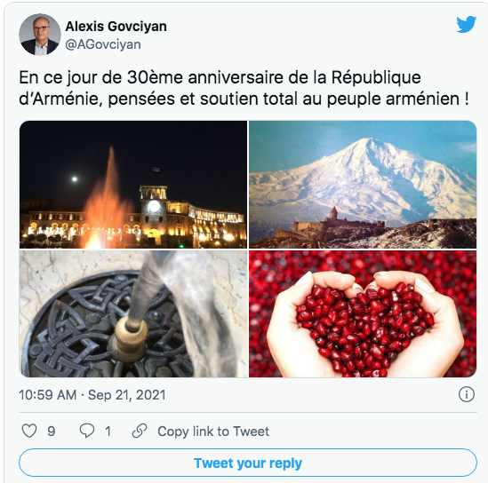 A.Govciyan : 30e anniversaire de l&rsquo;Arménie