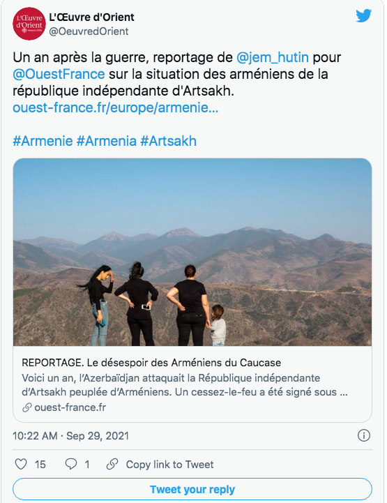 L&rsquo;œuvre d&rsquo;Orient : reportage de Ouest-France sur l&rsquo;Artsakh