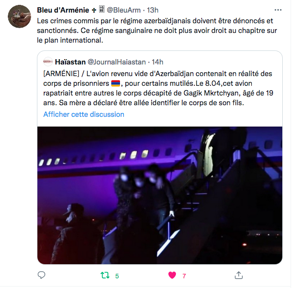 Bleu d&rsquo;Arménie : dénoncer les crimes de Bakou