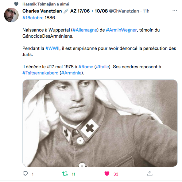 Charles Vantetzian : anniversaire de la naissance d&rsquo;Armin Wegner