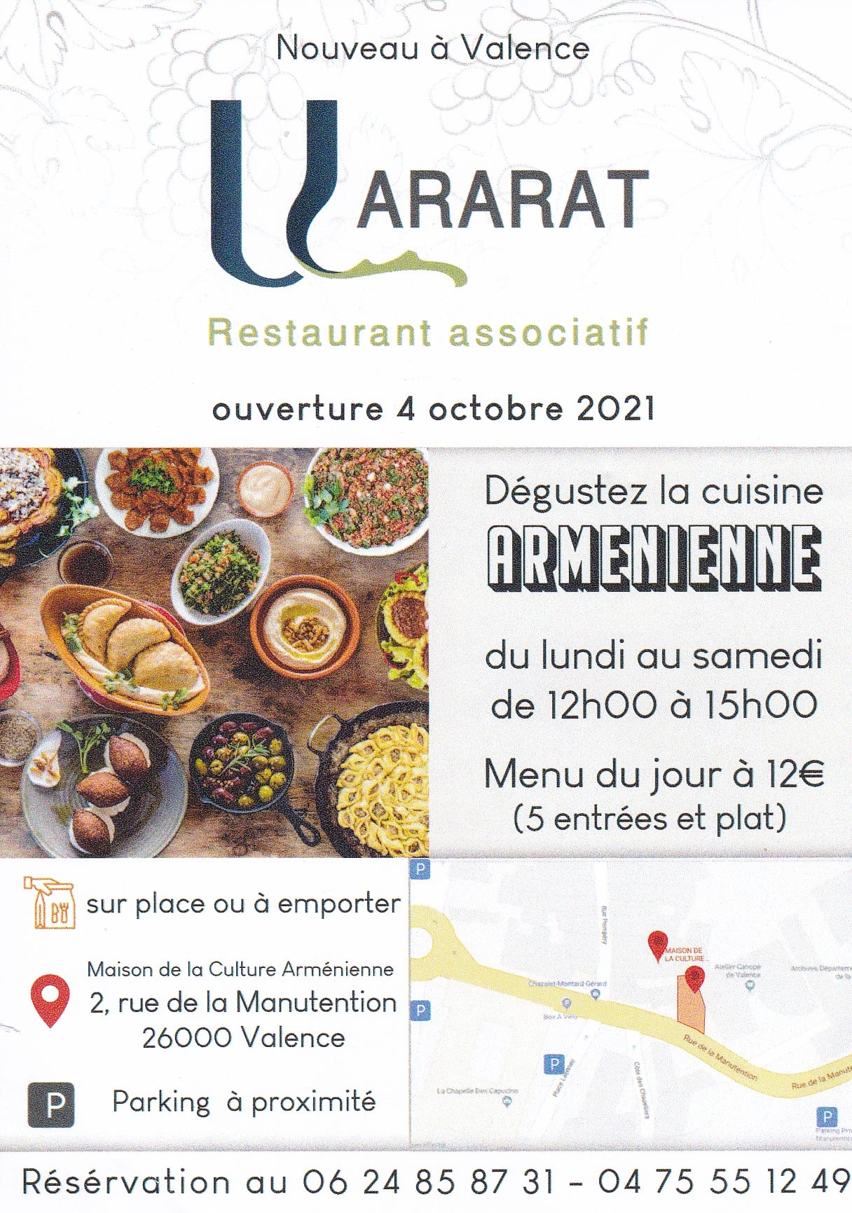 Le restaurant associatif Ararat a ouvert ses portes à la Maison de la Culture Arménienne de Valence depuis le 4 octobre