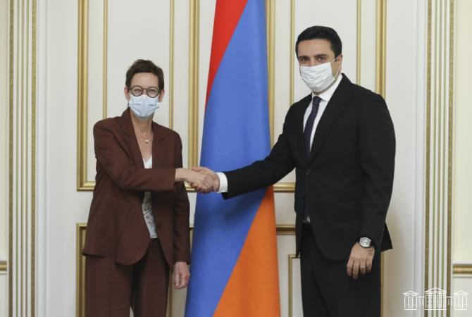 Alen Simonyan a accueilli l&rsquo;Ambassadrice de France en Arménie