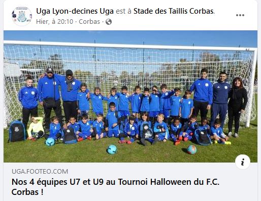Nos 4 équipes U7 et U9 au Tournoi Halloween du F.C. Corbas !
