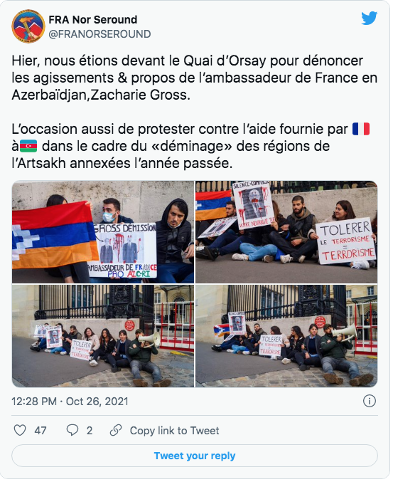 Nor Séround : sit-in devant le Quai d&rsquo;Orsay