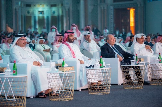 Le président Armen Sarkissian en compagnie du Prince héritier d’Arabie Saoudite Muhammad bin Salman a participé à Riyad à un business forum
