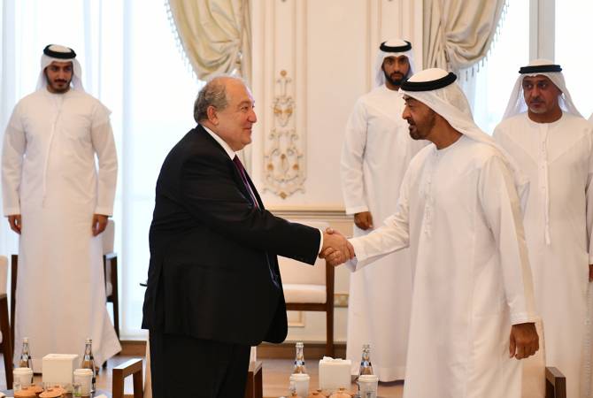 Le Président arménien Armen Sarkssian rencontre le Prince héritier d&rsquo;Abou Dhabi