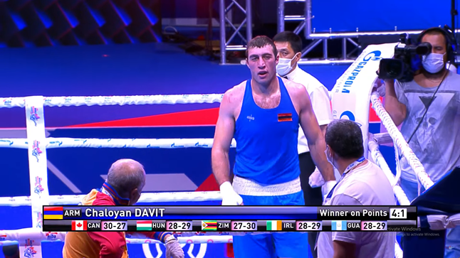 Davit Chaloyan (Arménie) est en quart de finale des super-lourds (+92 kg) des championnats du monde de boxe