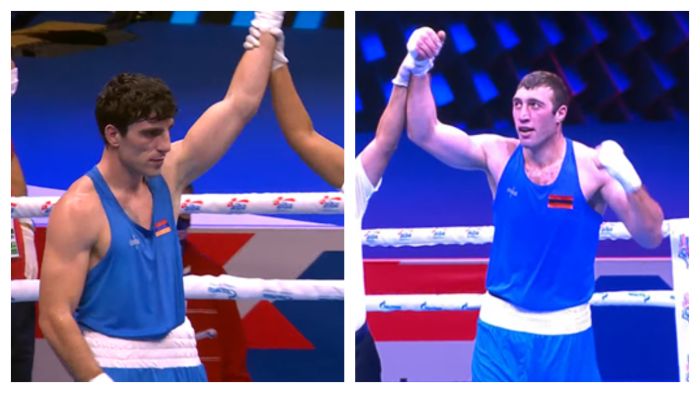 Sous les couleurs de l’Arménie, Hovhannès Bachkov et Davit Tchaloyan sont en quart de finale des championnats du monde de boxe à Belgrade (Serbie)