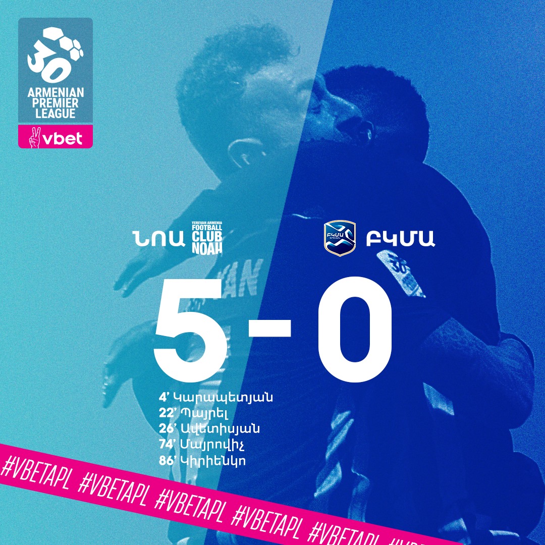 Noah Erévan-BKMA 5-0 en Premier League d’Arménie