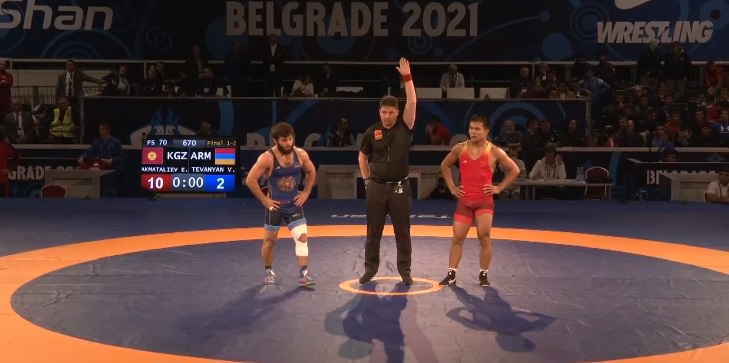 Vazgen Tevanyan (70 kg) sous les couleurs de l’Arménie, vice-champion du monde de lutte libre (U23) à Belgrade, Arman Avagyan (79 kg) médaille de bronze