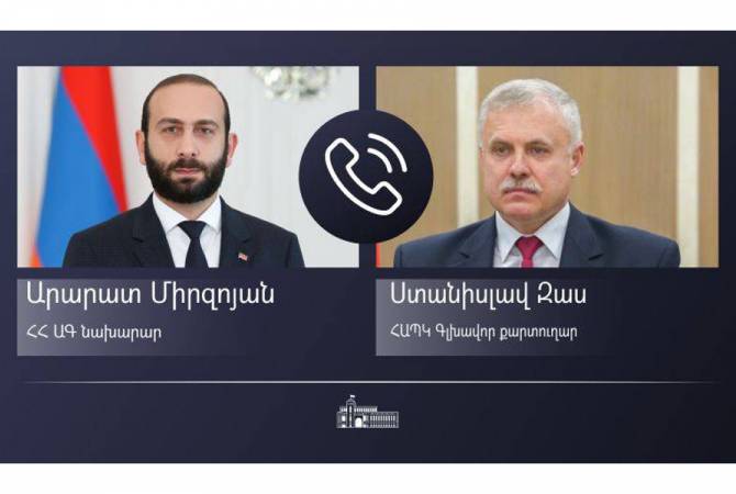 Ararat Mirzoyan, a eu une conversation téléphonique avec le Secrétaire général de l&rsquo;OTSC, Stanislav Zas