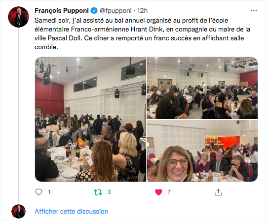 F.Pupponi : bal annuel de l&rsquo;école Hrant Dink