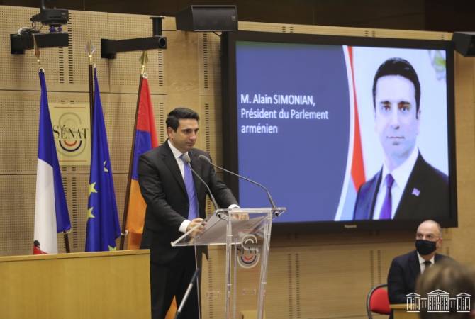 L’allocution du Président de l’Assemblée nationale d&rsquo;Arménie Alen Simonyan lors du colloque « L’Arménie : un an après.. » au Sénat français